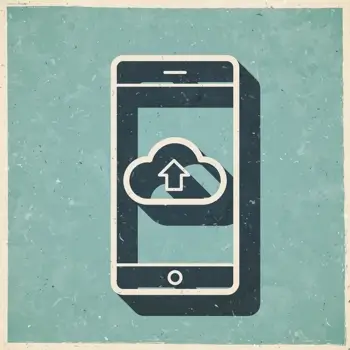 An icon of an iCloud iPhone backup
