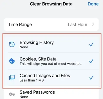 Choose what you want to clear.