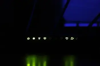 Lights display connectivity on front of router
