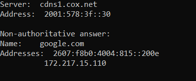 Comment découvrir l'adresse IP d'un site Web avec la commande nslookup