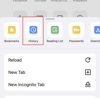 Click History.
