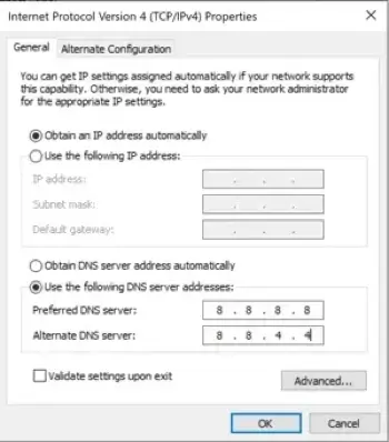 Google DNS Windows 10 Step 5