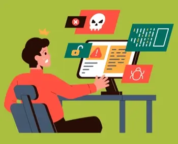 A person experiences a computer virus