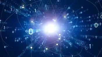 A graphic depicting quantum computing