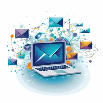 Laptop sending and receiving email